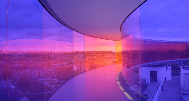 glass alley of a building