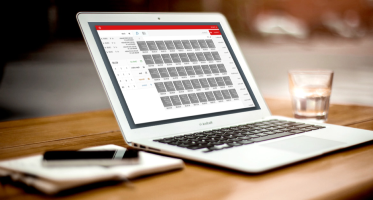 working on a MacBook Air laptop