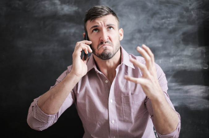 angry on the phone